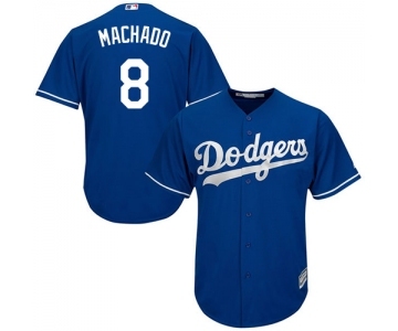 Men's Majestic Los Angeles Dodgers #8 Manny Machado Replica Royal Blue Alternate Cool Base MLB Jersey