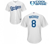 Men's Majestic Los Angeles Dodgers #8 Manny Machado Replica White Home Cool Base MLB Jersey