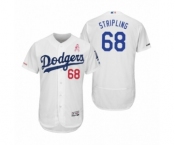 Men's Ross Stripling Los Angeles Dodgers #68 White 2019 Mother's Day Flex Base Home Jersey