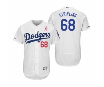 Men's Ross Stripling Los Angeles Dodgers #68 White 2019 Mother's Day Flex Base Home Jersey