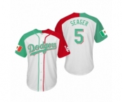 Mlb #5 Corey Seager Los Angeles Dodgers Two-Tone Mexican Heritage Night Cool Base Jersey