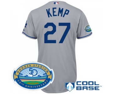 mlb Los Angeles Dodgers #27 Kemp grey(Cool Base 50th Anniversary)