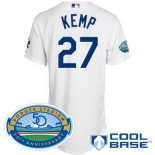 mlb Los Angeles Dodgers #27 Kemp white(Cool Base 50th Anniversary)