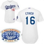 mlb Los Angels Dodgers #16 Ethier white(50th Patch)