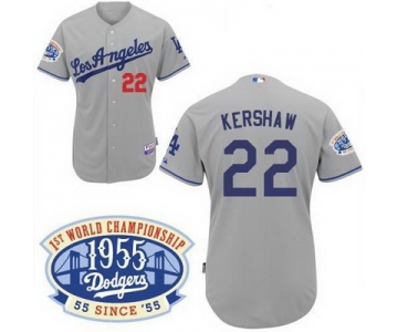 mlb Los Angels Dodgers #22 Kershaw grey(50th Patch)