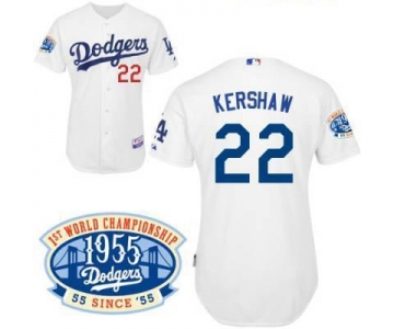 mlb Los Angels Dodgers #22 Kershaw white(50th Patch)