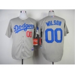 mlb jerseys los angeles dodgers #00 wilson grey[2014 new]