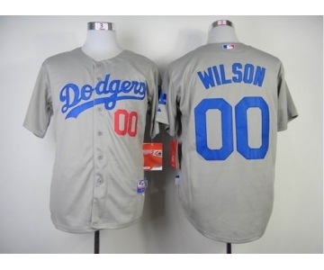 mlb jerseys los angeles dodgers #00 wilson grey[2014 new]