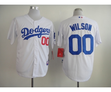 mlb jerseys los angeles dodgers #00 wilson white[2014 new]