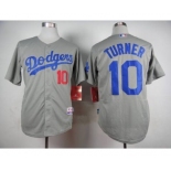 mlb jerseys los angeles dodgers #10 turner grey