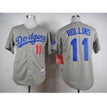 mlb jerseys los angeles dodgers #11 rollins grey