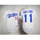 mlb jerseys los angeles dodgers #11 rollins white