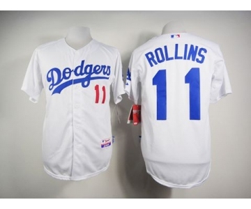 mlb jerseys los angeles dodgers #11 rollins white