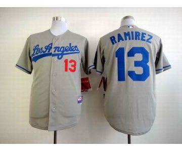 mlb jerseys los angeles dodgers #13 ramirez grey[ramirez]