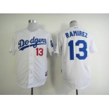 mlb jerseys los angeles dodgers #13 ramirez white[ramirez]