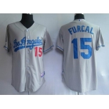 mlb jerseys los angeles dodgers #15 furcal grey