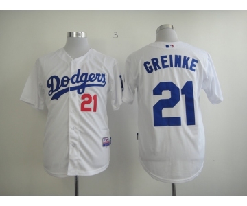 mlb jerseys los angeles dodgers #21 greinke white