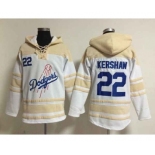 mlb jerseys los angeles dodgers #22 kershaw white[pullover hooded sweatshirt]