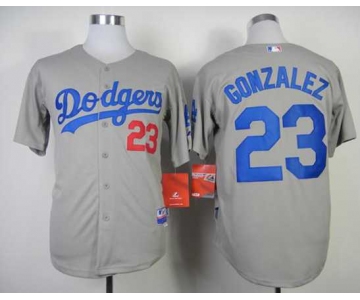 mlb jerseys los angeles dodgers #23 gonzalez grey[2014 new]