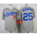 mlb jerseys los angeles dodgers #25 crowford grey[2014 new]