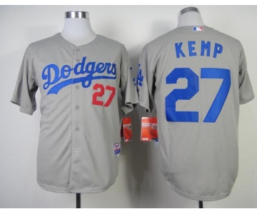 mlb jerseys los angeles dodgers #27 kemp grey[2014 new]