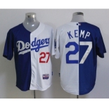 mlb jerseys los angeles dodgers #27 kemp white-blue[split]