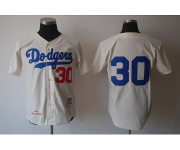 mlb jerseys los angeles dodgers #30 maury wills m&n cream 1962