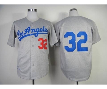 mlb jerseys los angeles dodgers #32 koufax grey 1963 m&n