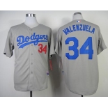 mlb jerseys los angeles dodgers #34 valenzuela grey[2014 new]