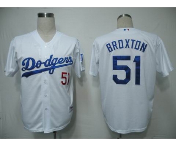 mlb jerseys los angeles dodgers #51 broxton white