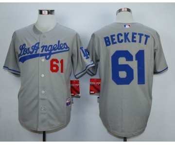 mlb jerseys los angeles dodgers #61 beckett grey