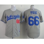 mlb jerseys los angeles dodgers #66 puig grey[cool base]