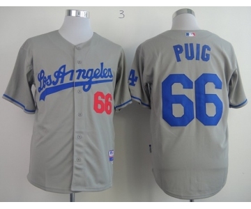 mlb jerseys los angeles dodgers #66 puig grey[cool base]