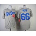 mlb jerseys los angeles dodgers #66 puig grey[new]