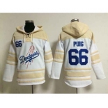 mlb jerseys los angeles dodgers #66 puig white[pullover hooded sweatshirt]