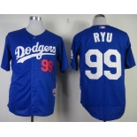 mlb jerseys los angeles dodgers #99 ryu blue[ryu]