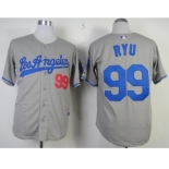 mlb jerseys los angeles dodgers #99 ryu grey[ryu]