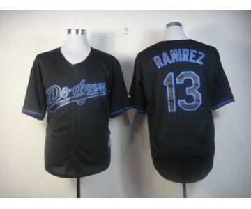 mlb los angeles dodgers #13 ramirez black fashion