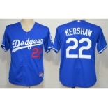 mlb los angeles dodgers #22 clayton kershaw blue