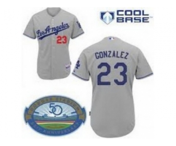 mlb los angeles dodgers #23 gonzalez grey [cool base 50th anniversay]