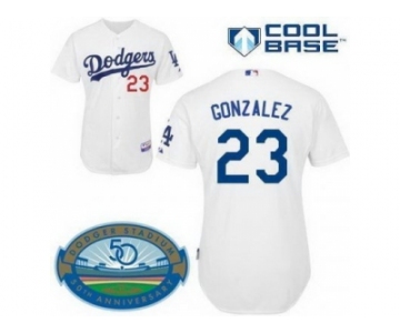 mlb los angeles dodgers #23 gonzalez white[cool base 50th anniversary]