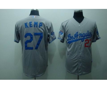 mlb los angeles dodgers #27 kemp grey(cool base)