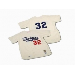 mlb los angeles dodgers #32 cream m&n