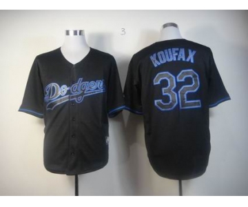 mlb los angeles dodgers #32 koufax black fashion