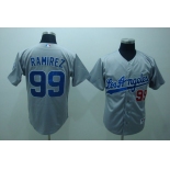 mlb los angeles dodgers #99 ramirez grey