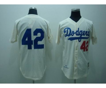 mlb los angeles dodgers robanson #42 m&n cream