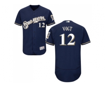 Men Milwaukee Brewers #12 Stephen Vogt Navy Blue Flexbase Authentic Collection Stitched MLB Jersey