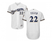 Men Milwaukee Brewers #22 Christian Yelich White Flexbase Authentic Collection Stitched MLB Jersey