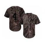 Men Milwaukee Brewers #4 Paul Molitor Camo Realtree Collection Cool Base Stitched MLB Jersey