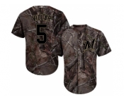 Men Milwaukee Brewers #5 Jonathan Villar Camo Realtree Collection Cool Base Stitched MLB Jersey